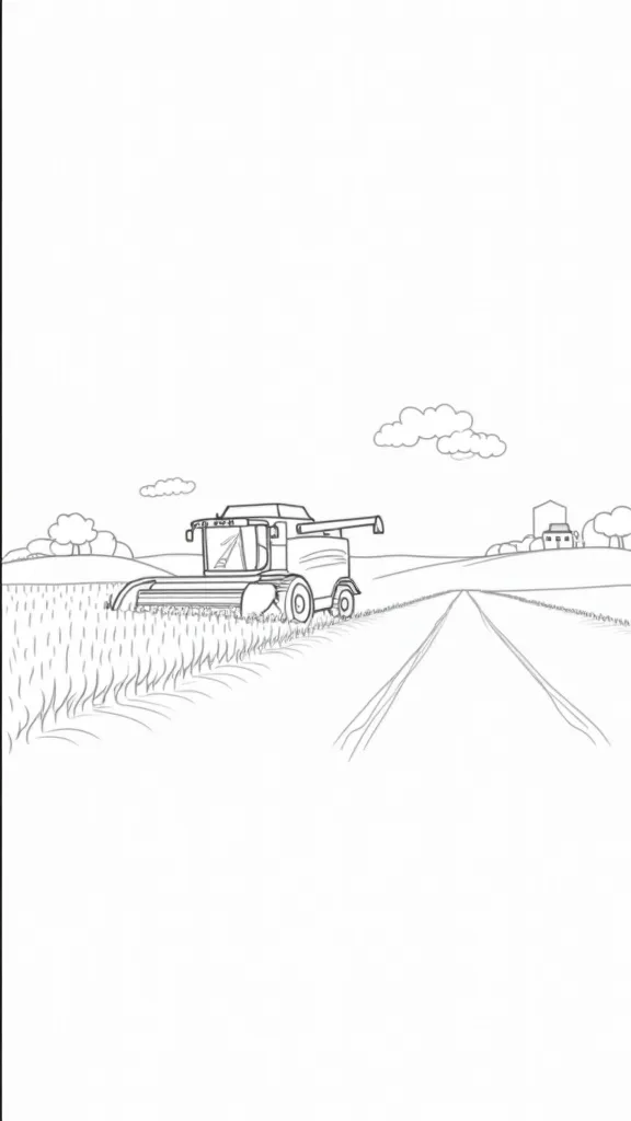 combine harvester coloring pages